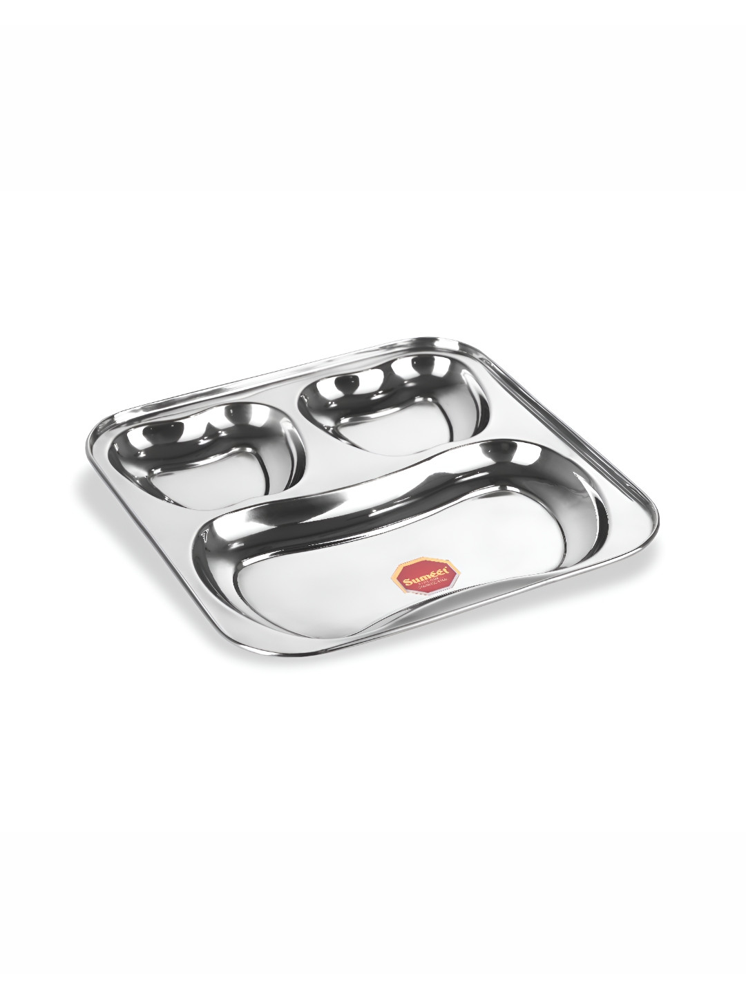 

Sumeet Steel Toned Smooth Surface Serving Compartment Plate
