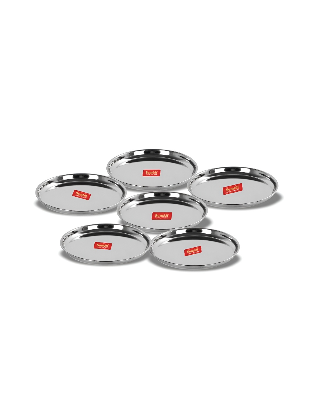 

Sumeet Steel-Toned 6 Pieces Smooth Surface Stainless Steel Plates