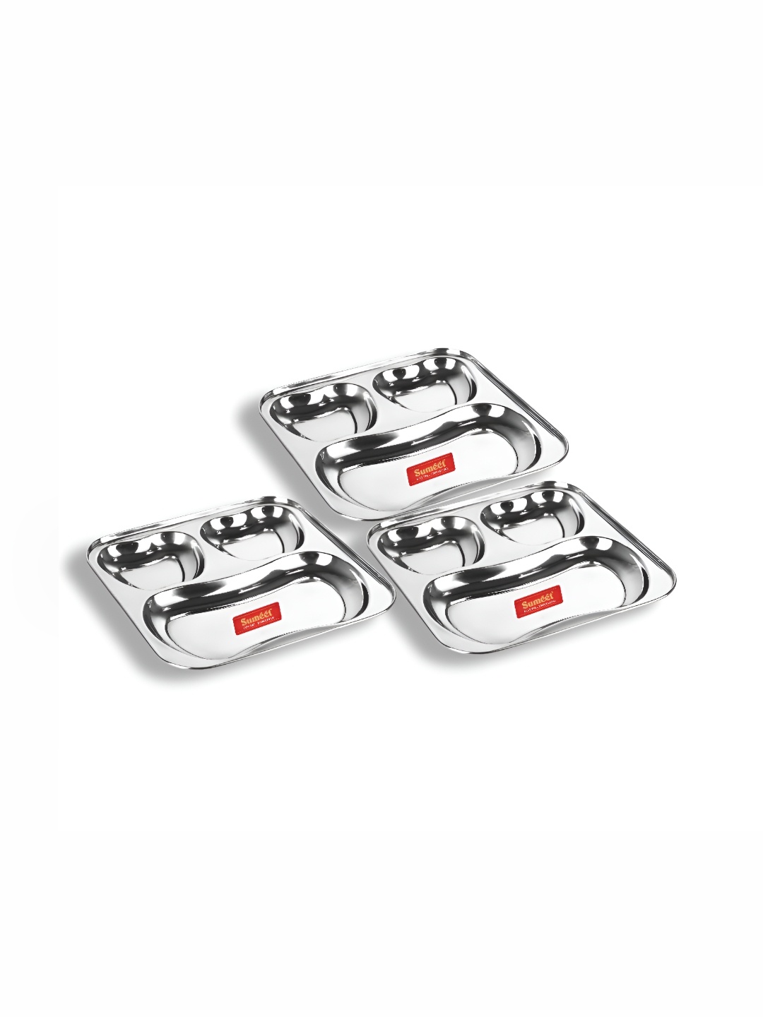 

Sumeet Steel 3 Pieces Smooth Surface Serving Plates