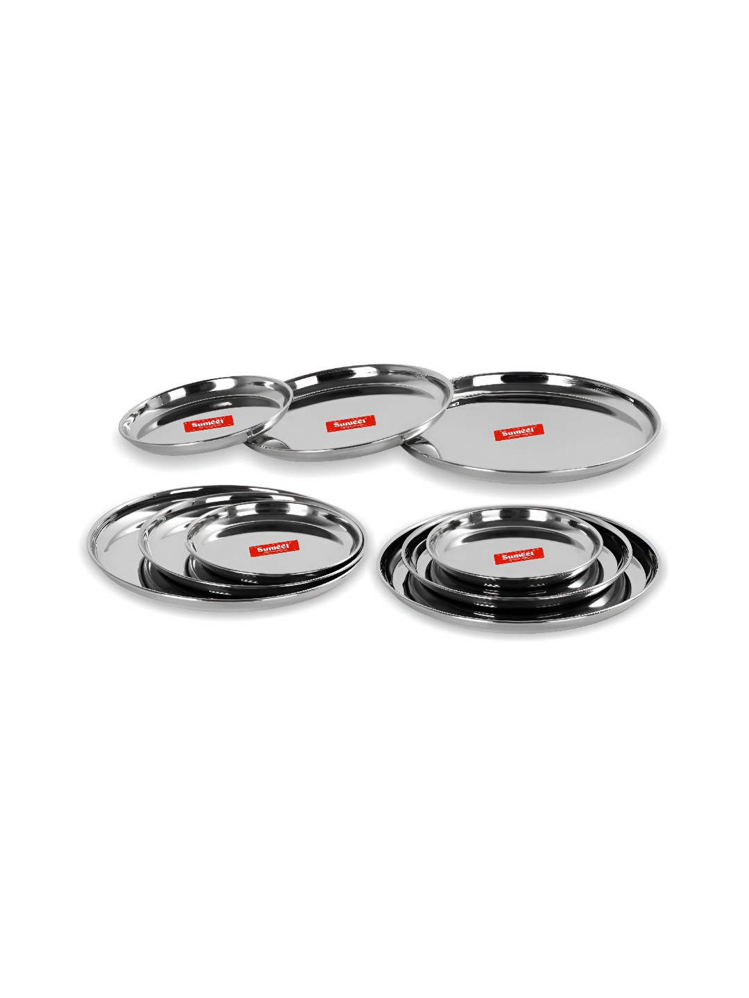 

Sumeet Steel Stainless Steel 9 Pieces Plates 17 cm
