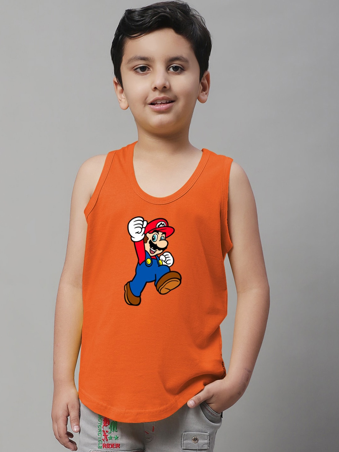 

Friskers Boys Mario Printed Pure Cotton Innerwear Vests 5KDC589-08-2-3Y, Orange