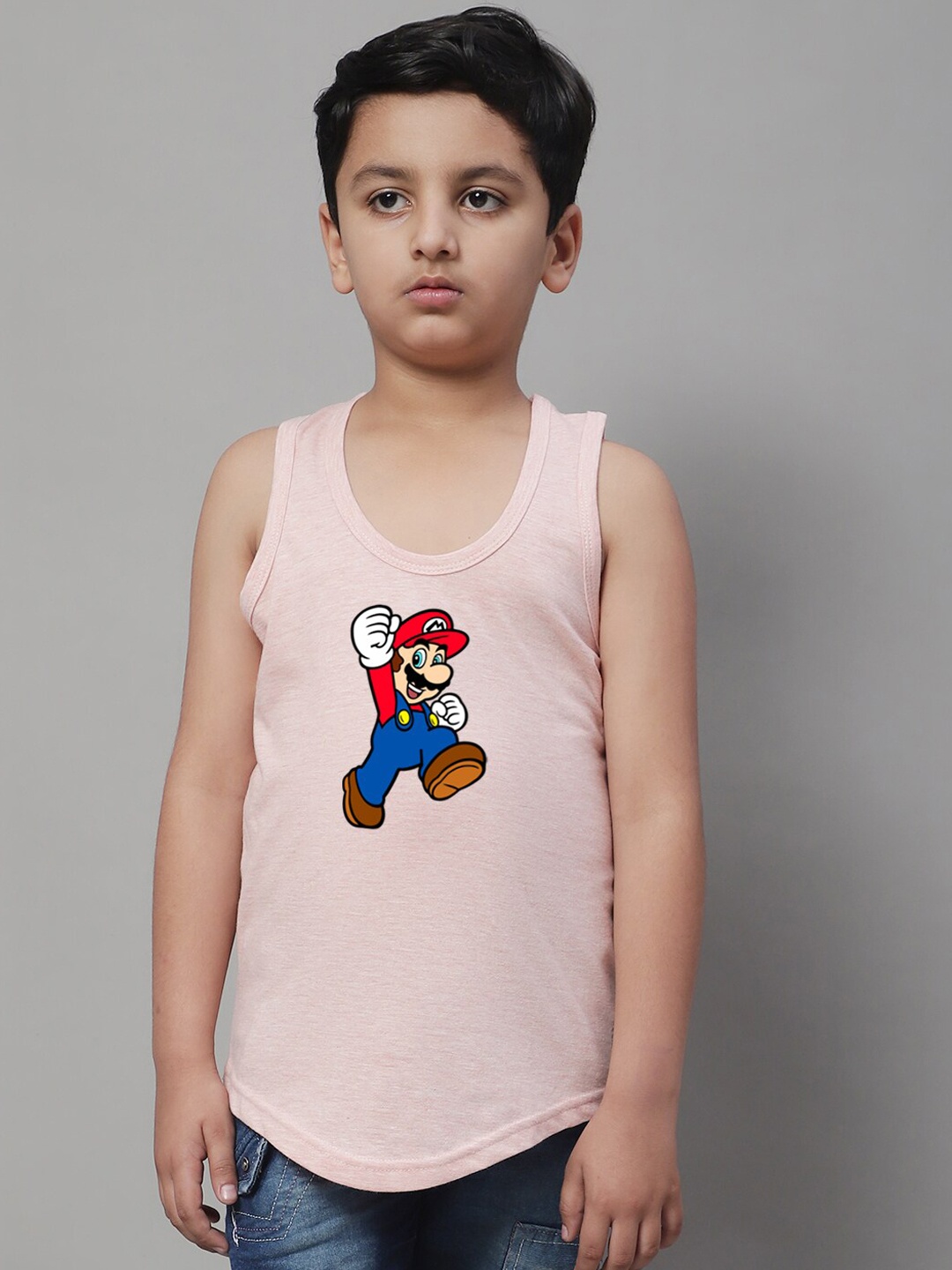 

Friskers Boys Super Mario Printed Pure Cotton Basic Innerwear Vest 5KDC589, Coral