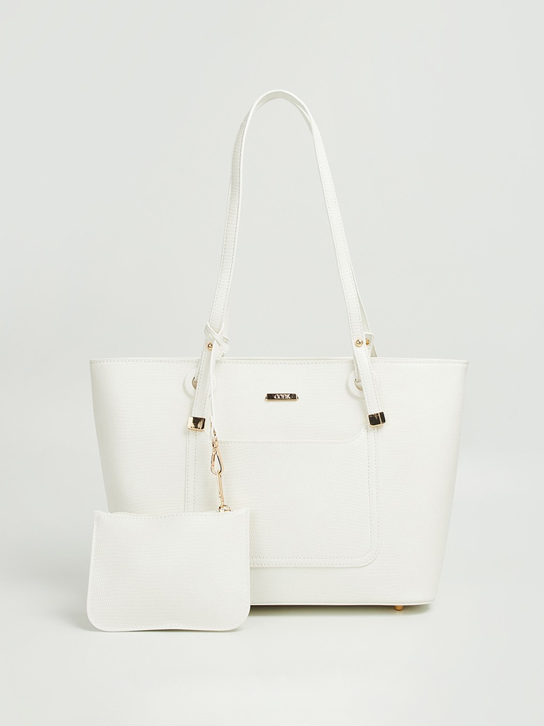 

CODE by Lifestyle Textured Structured Shoulder Bag, White