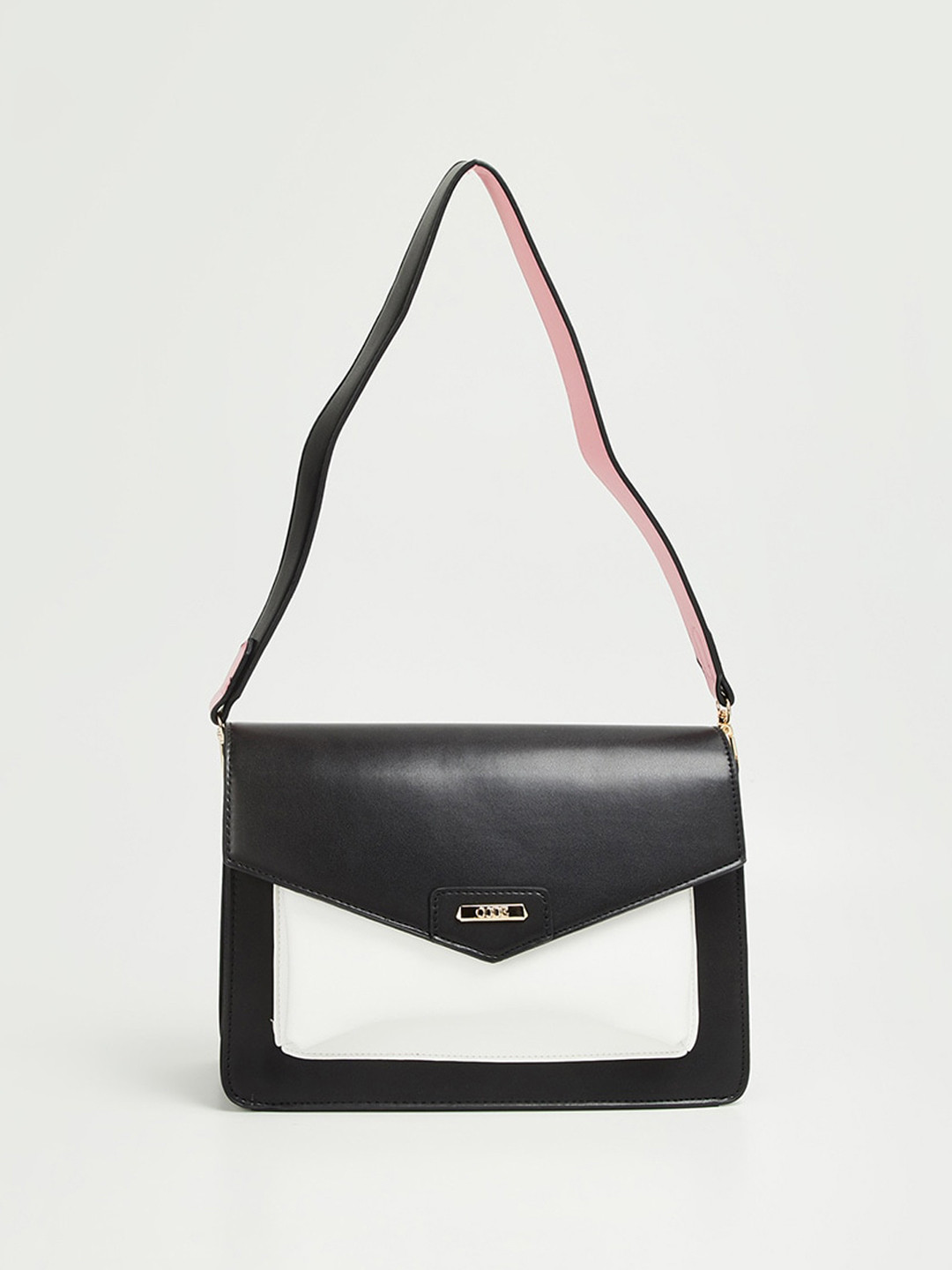 

CODE by Lifestyle Colourblocked Structured Sling Bag, Black