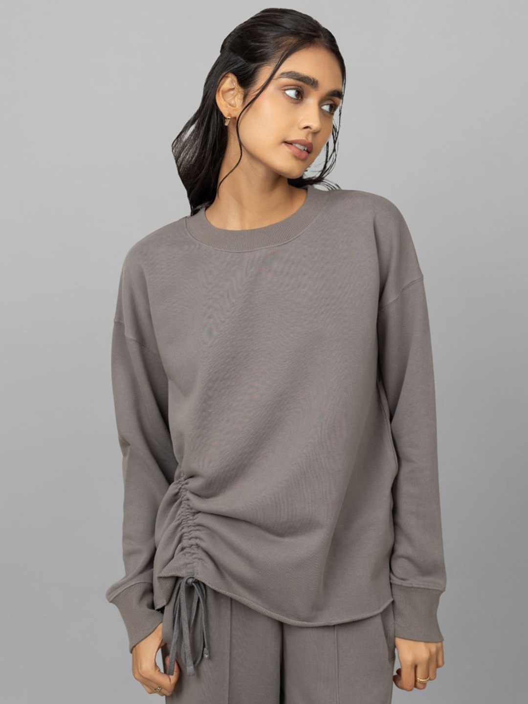 

necesera Round Neck Pure Cotton T-shirt With Pyjamas, Grey