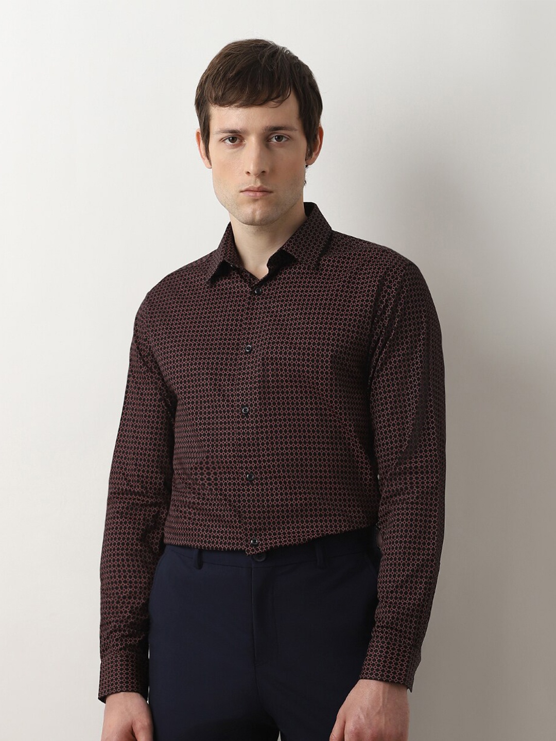 

SELECTED Slim Fit Opaque Cotton Casual Shirt, Red