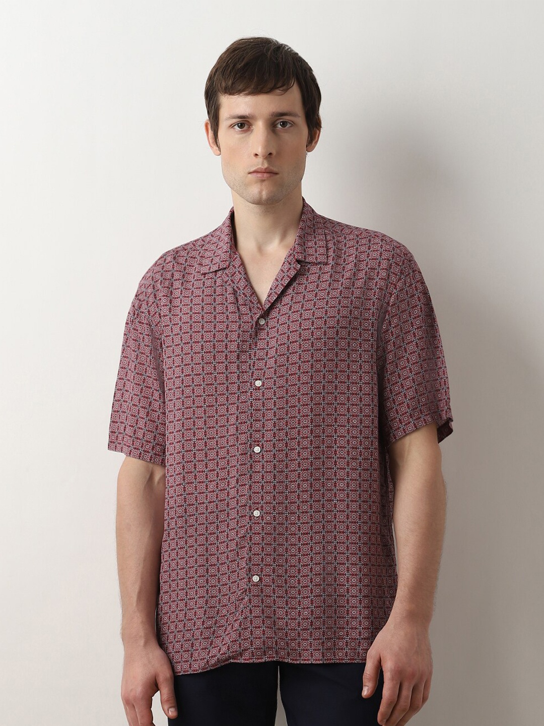 

SELECTED Opaque Micro Ditsy Printed Casual Shirt, Pink