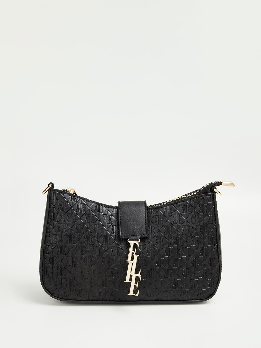 

ELLE Textured Structured Shoulder Bag, Black