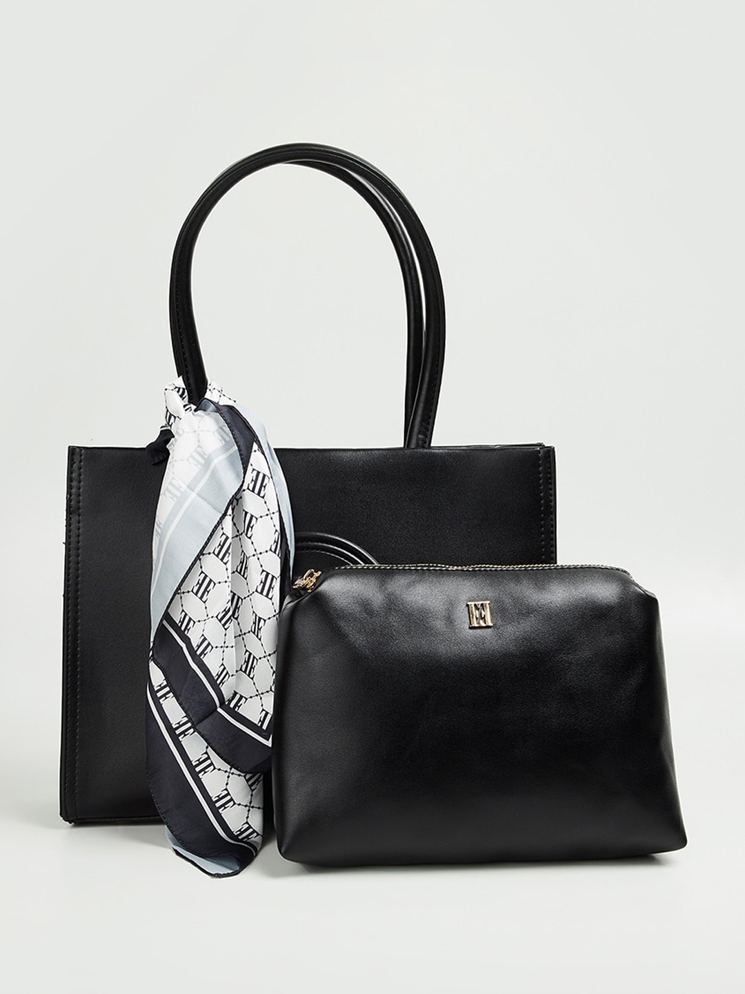 

ELLE Structured Shoulder Bag with Pouch, Black