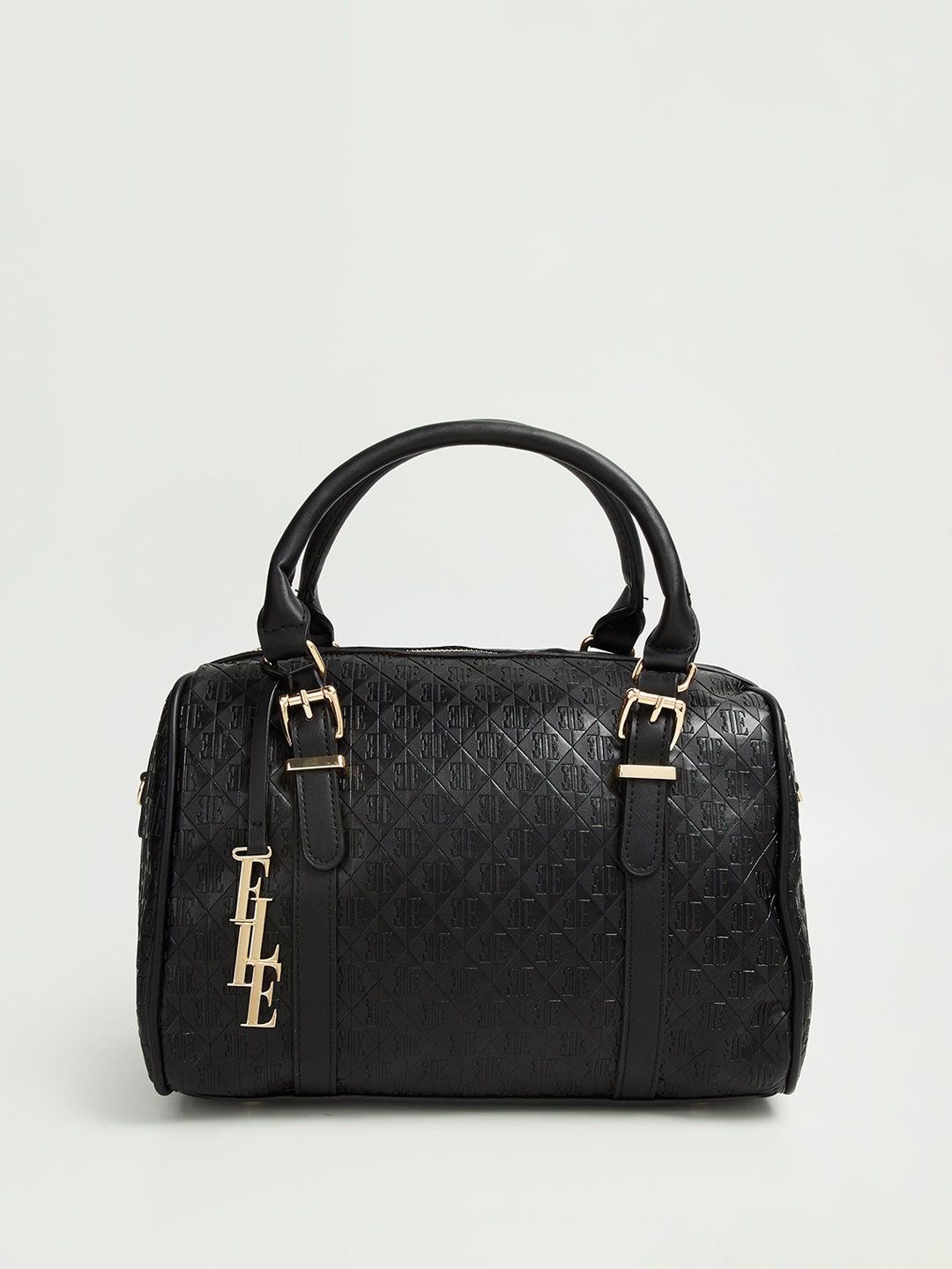 

ELLE Textured Structured Handheld Bag, Black
