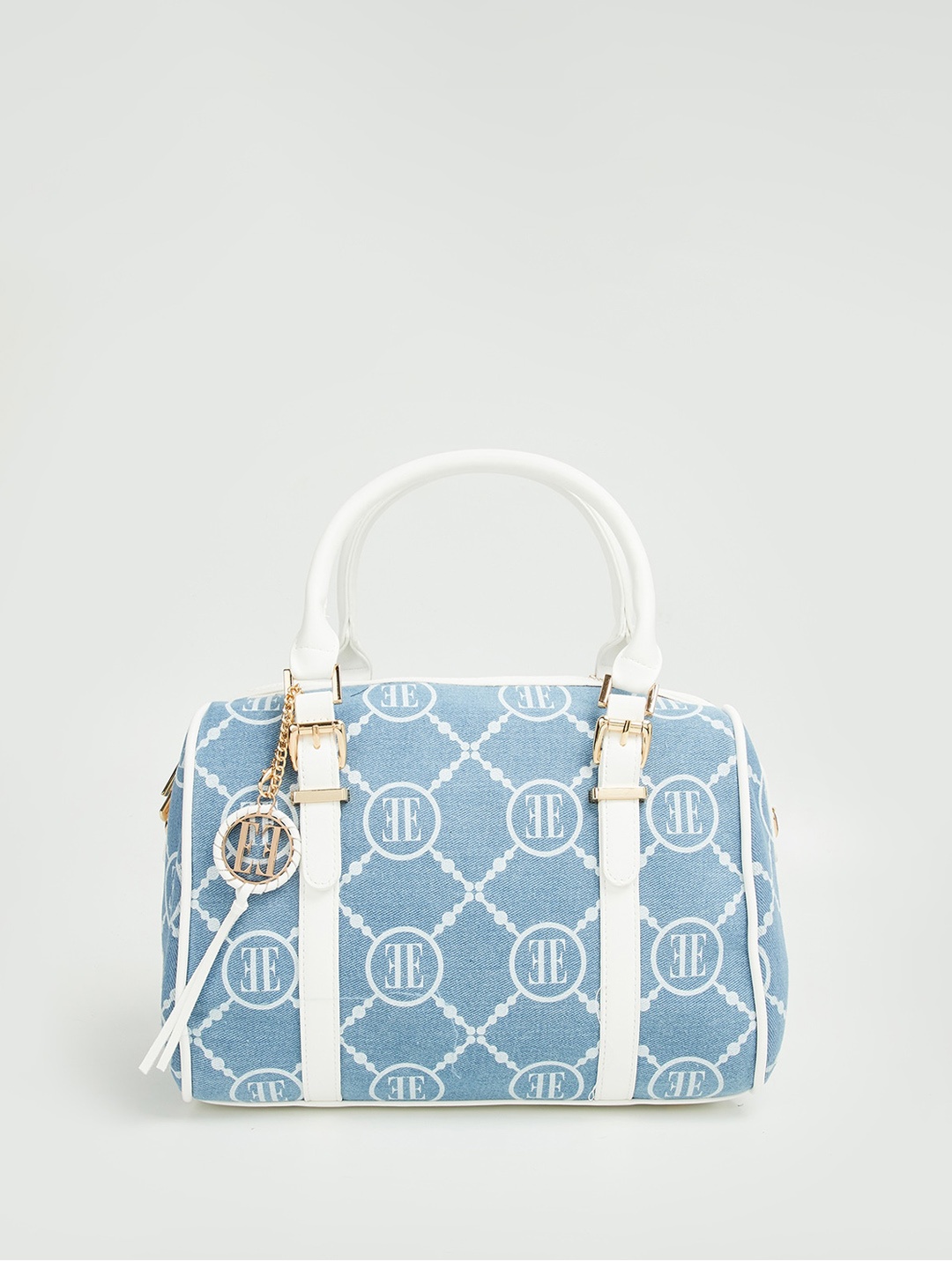 

ELLE Typography Printed Structured Handheld Bag, Blue
