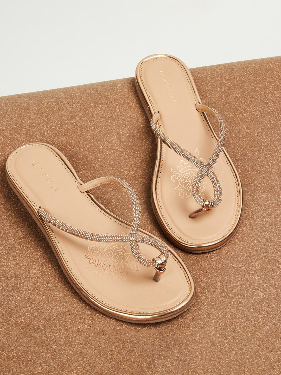 

Melange by Lifestyle Embellished T-Strap Flats, Blue