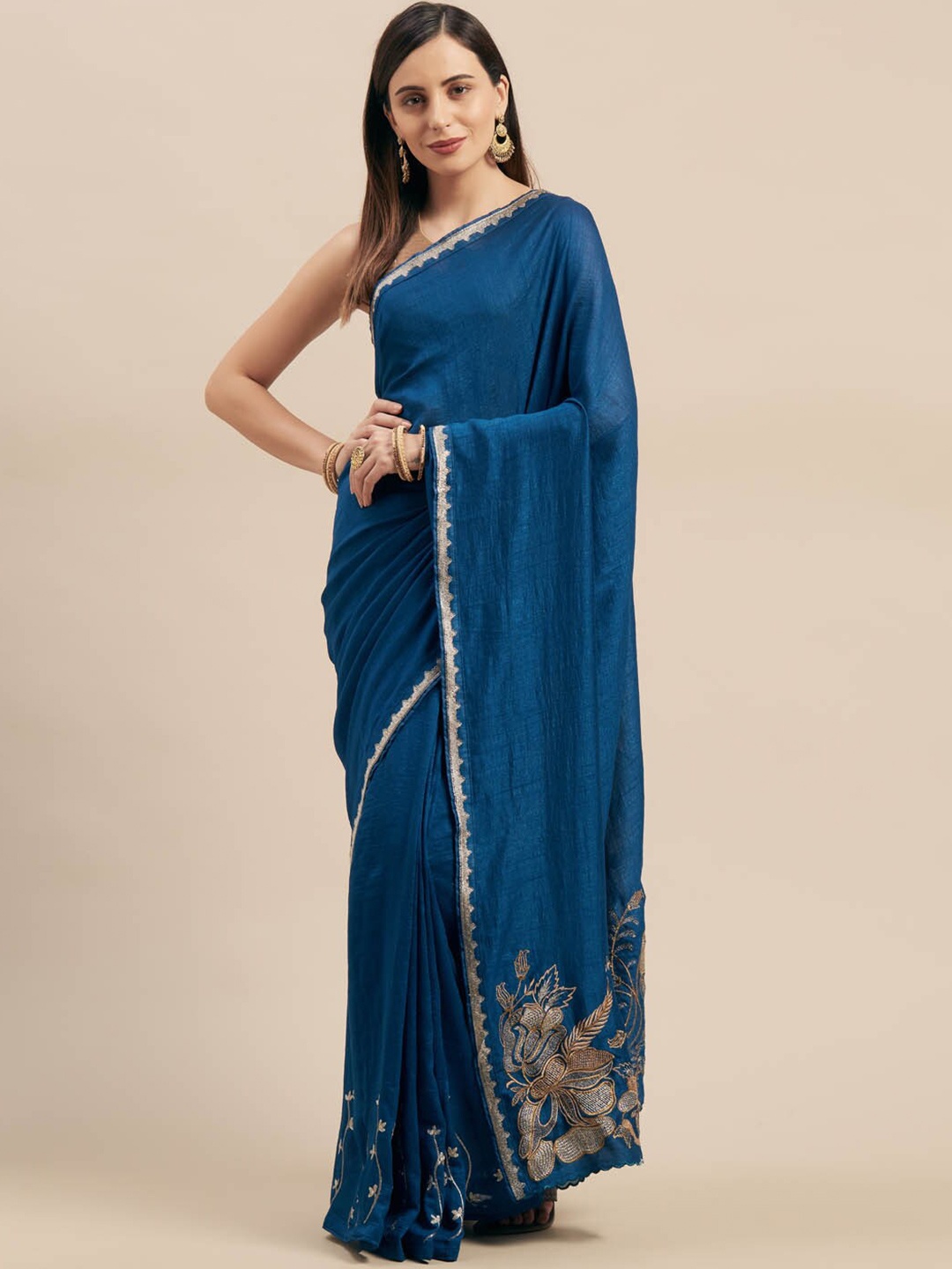 

HRITIKA Embroidered Sarees, Blue