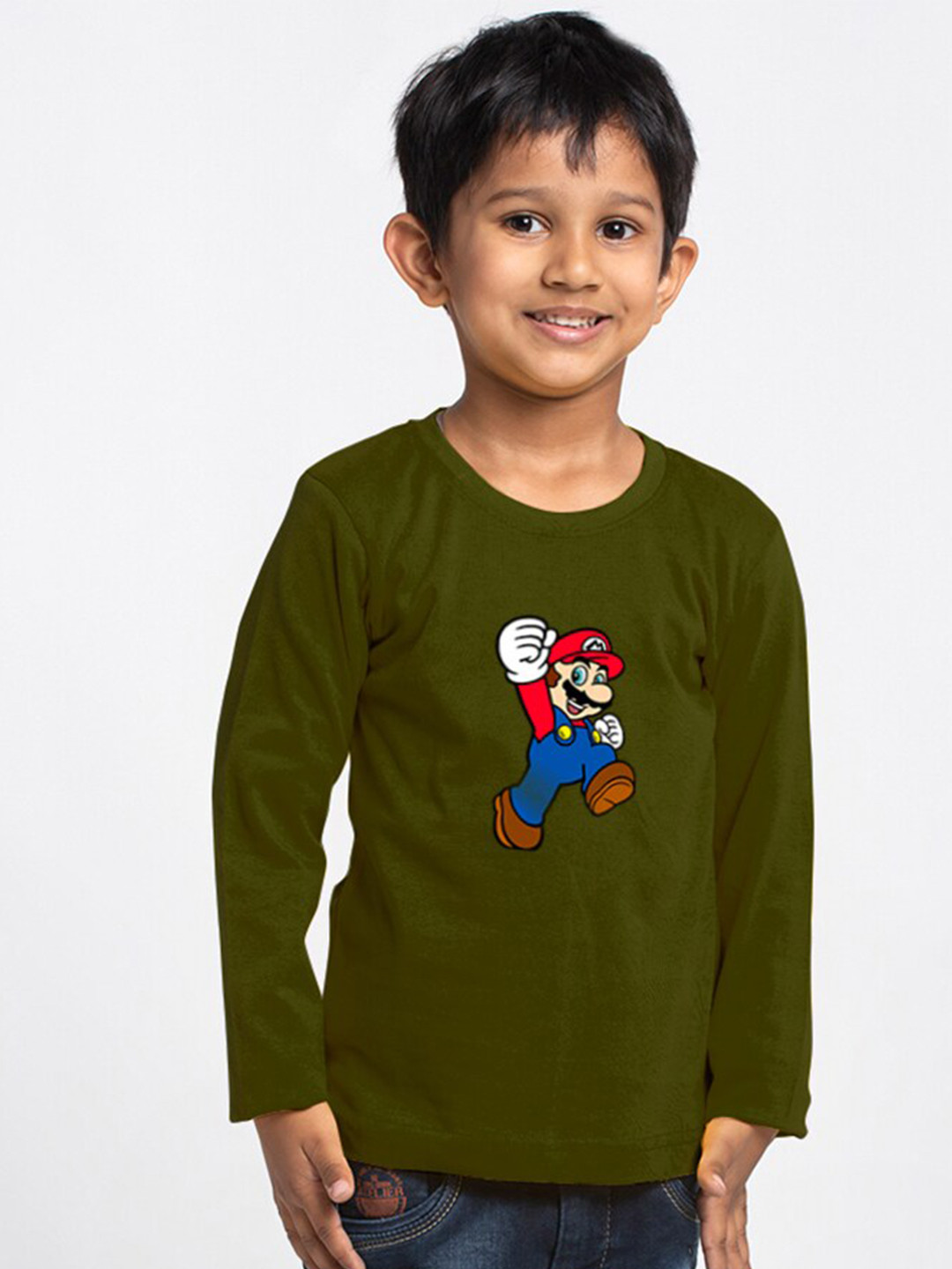 

Friskers Boys Graphic Printed Cotton T-shirt, Olive