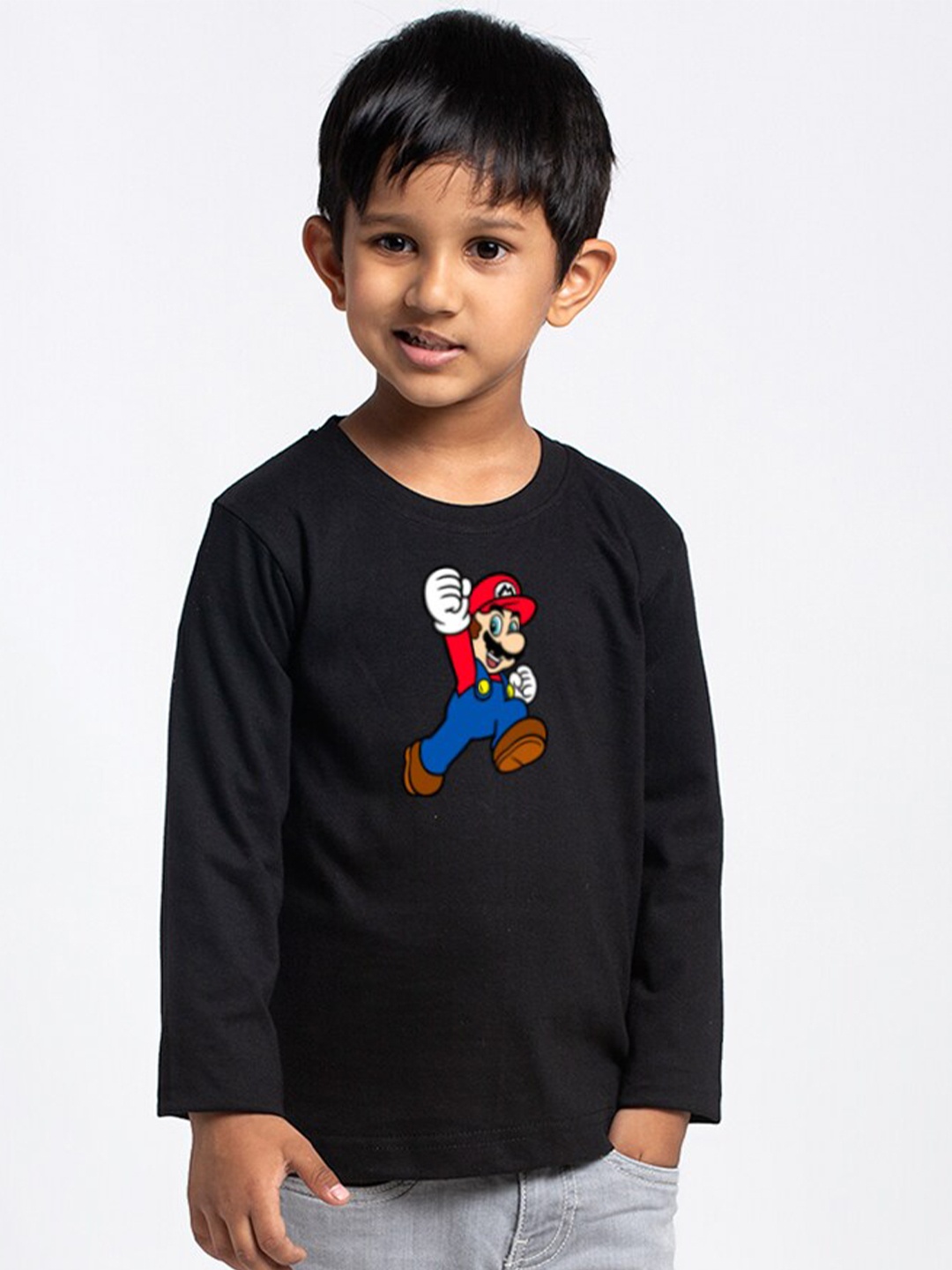 

Friskers Boys Graphic Printed Cotton T-shirt, Black