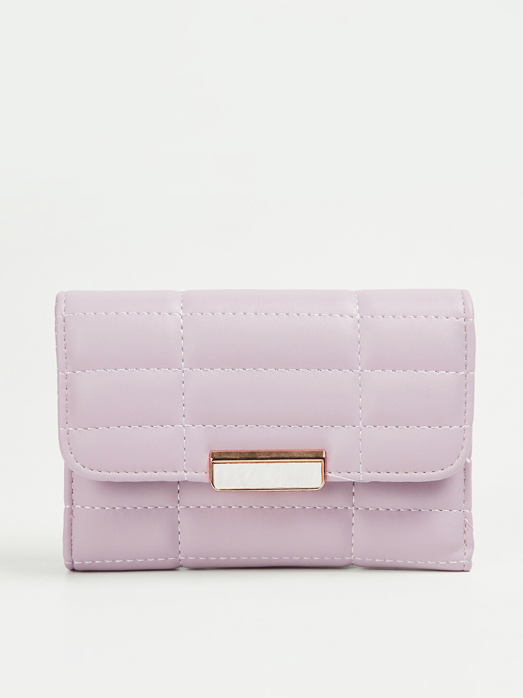 

Ginger by Lifestyle Women Checked Three Fold Wallet, Purple