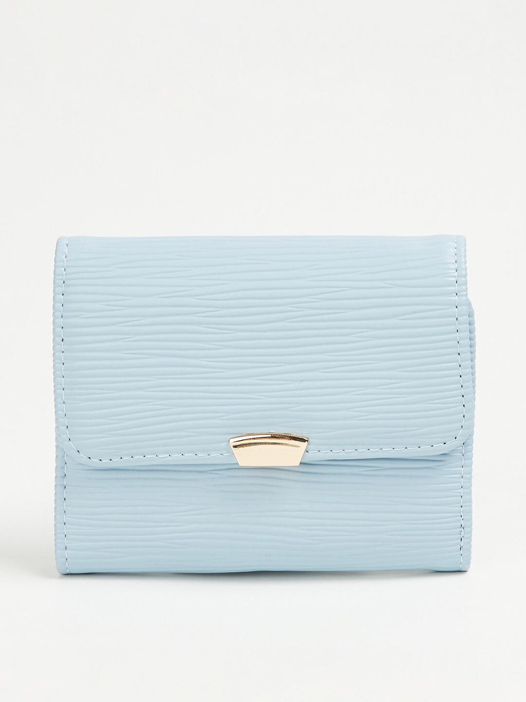 

Ginger by Lifestyle Women Textured Two Fold Wallet, Blue