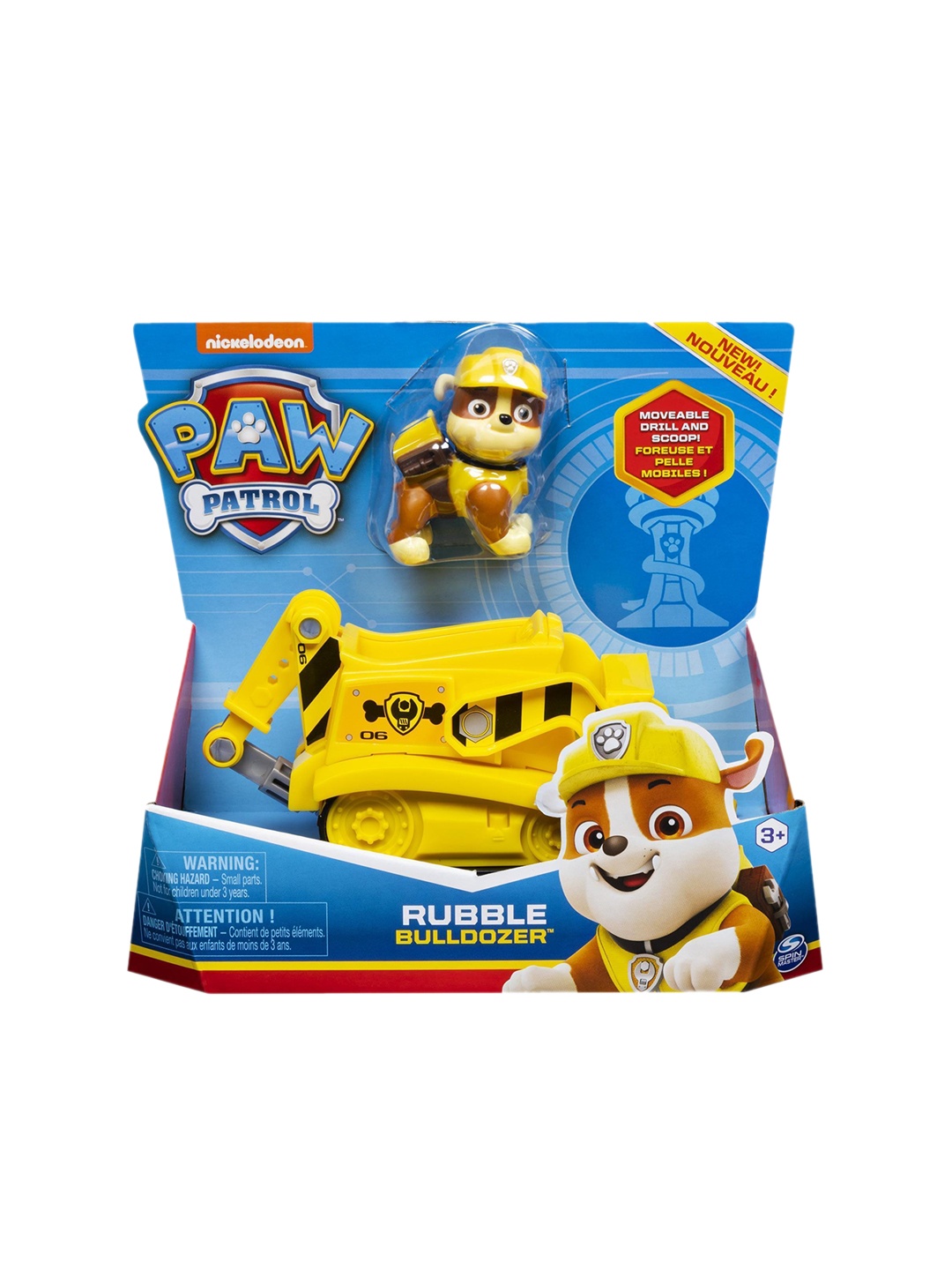

PAW PATROL Kids Rubble Diggin Bulldozer With Collectible Figure, Yellow