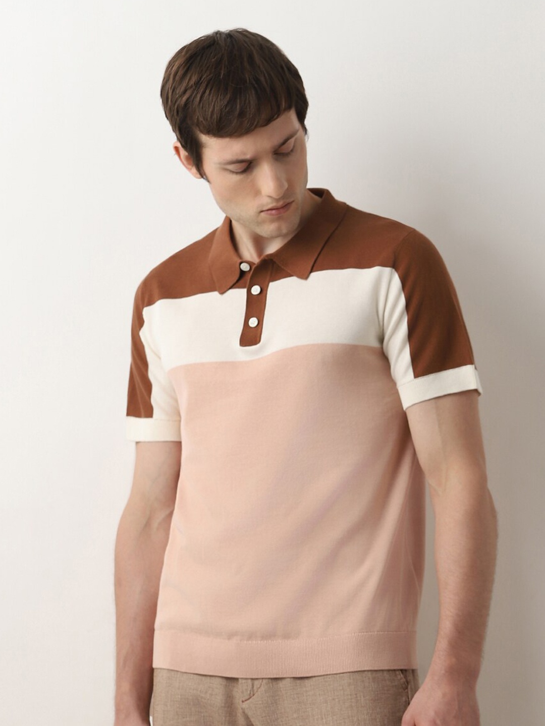 

SELECTED Polo Collar Short Sleeves Organic Cotton Applique T-shirt, Pink