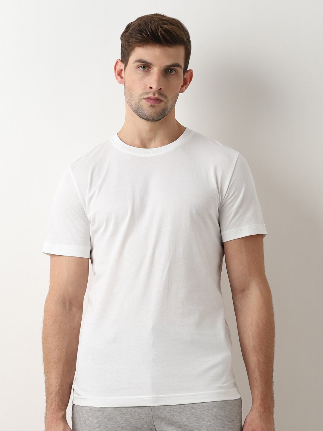 

SELECTED Short Sleeves Organic Cotton Slim Fit T-shirt, White