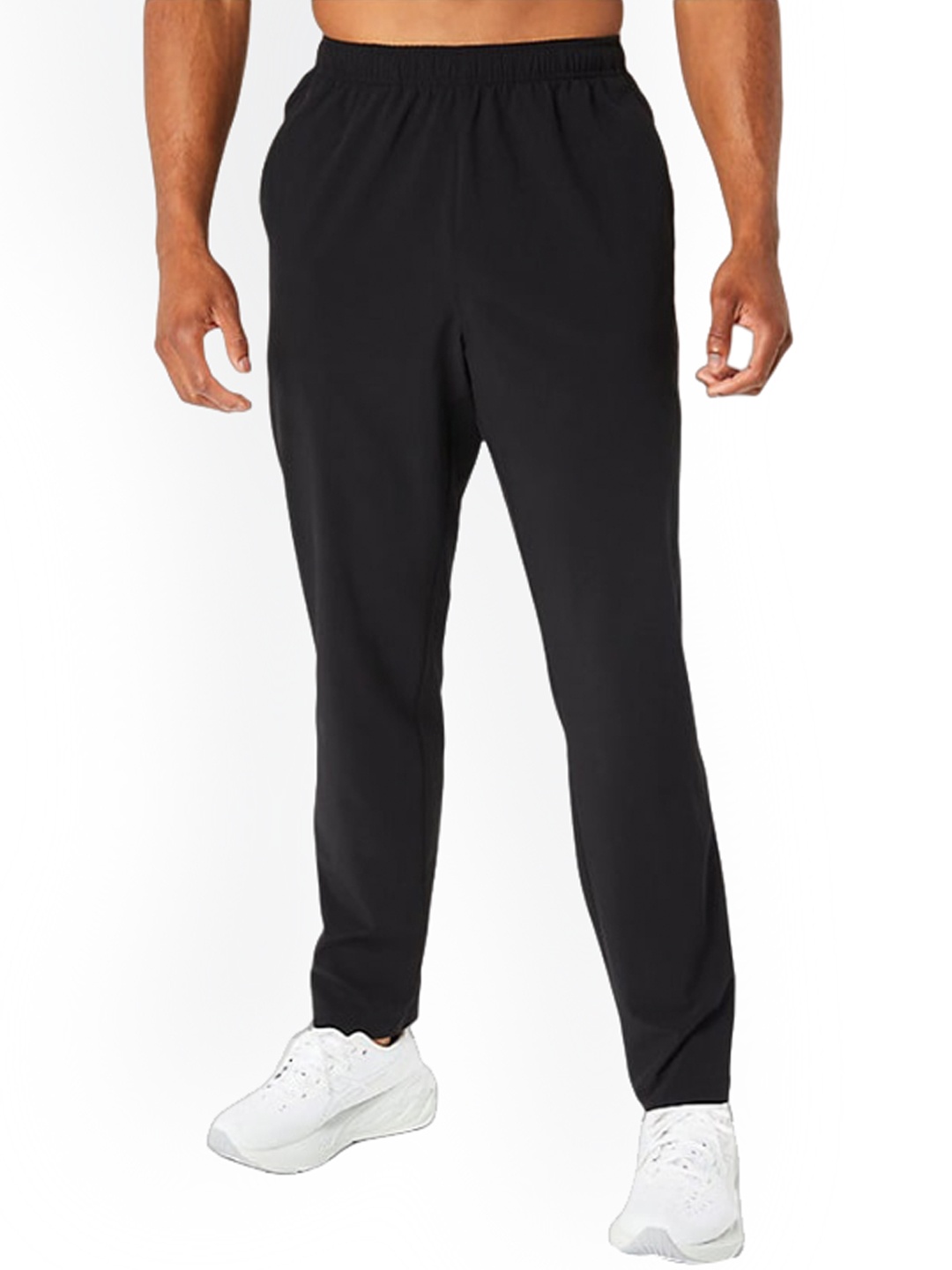 

ASICS Men Spiral Embroidery Woven Men Mid-Rise Sports Track Pants, Black