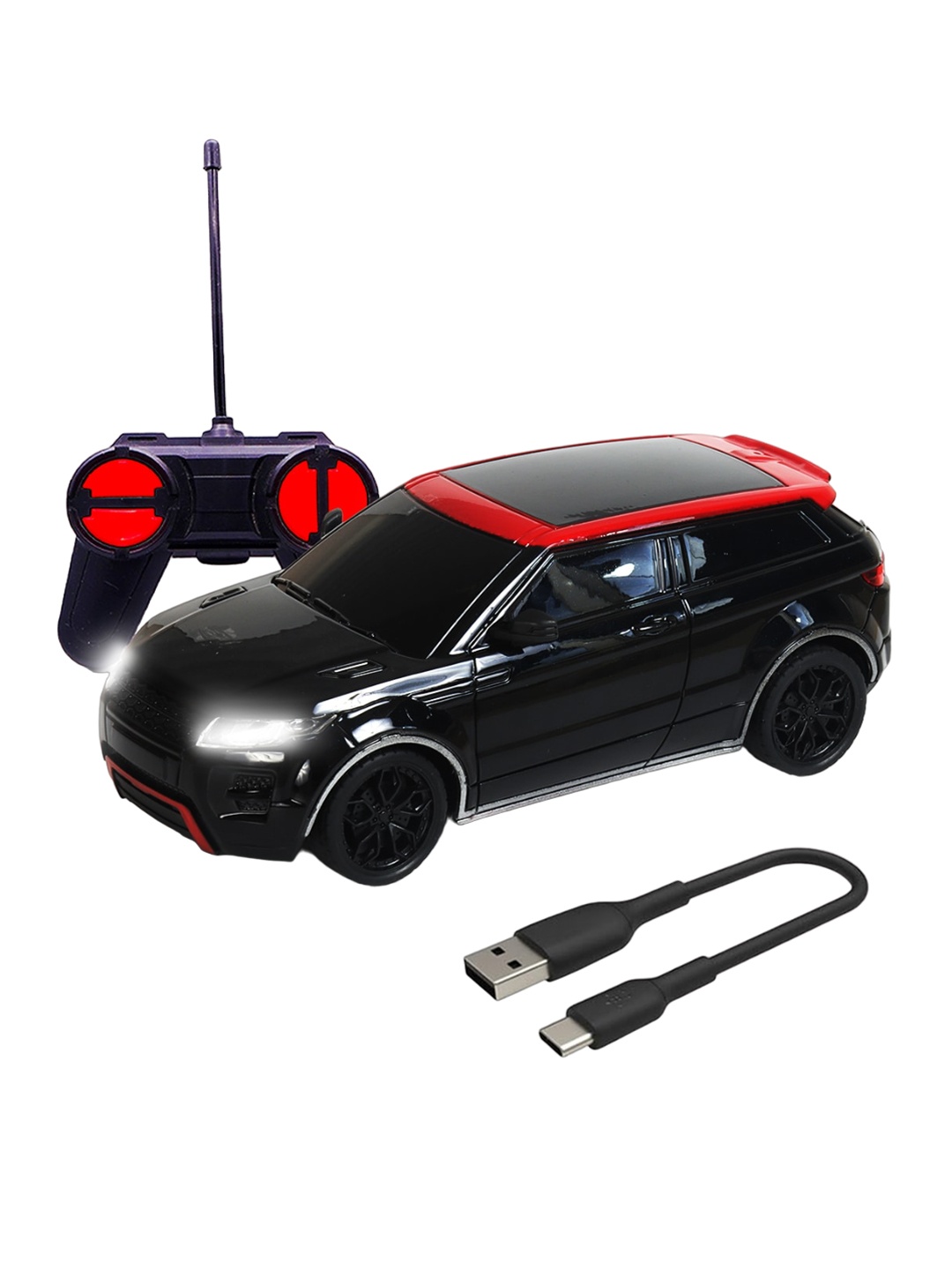 

WEMBLEY Kids High Speed Type C USB Rechargeable Remote Control Car, Black