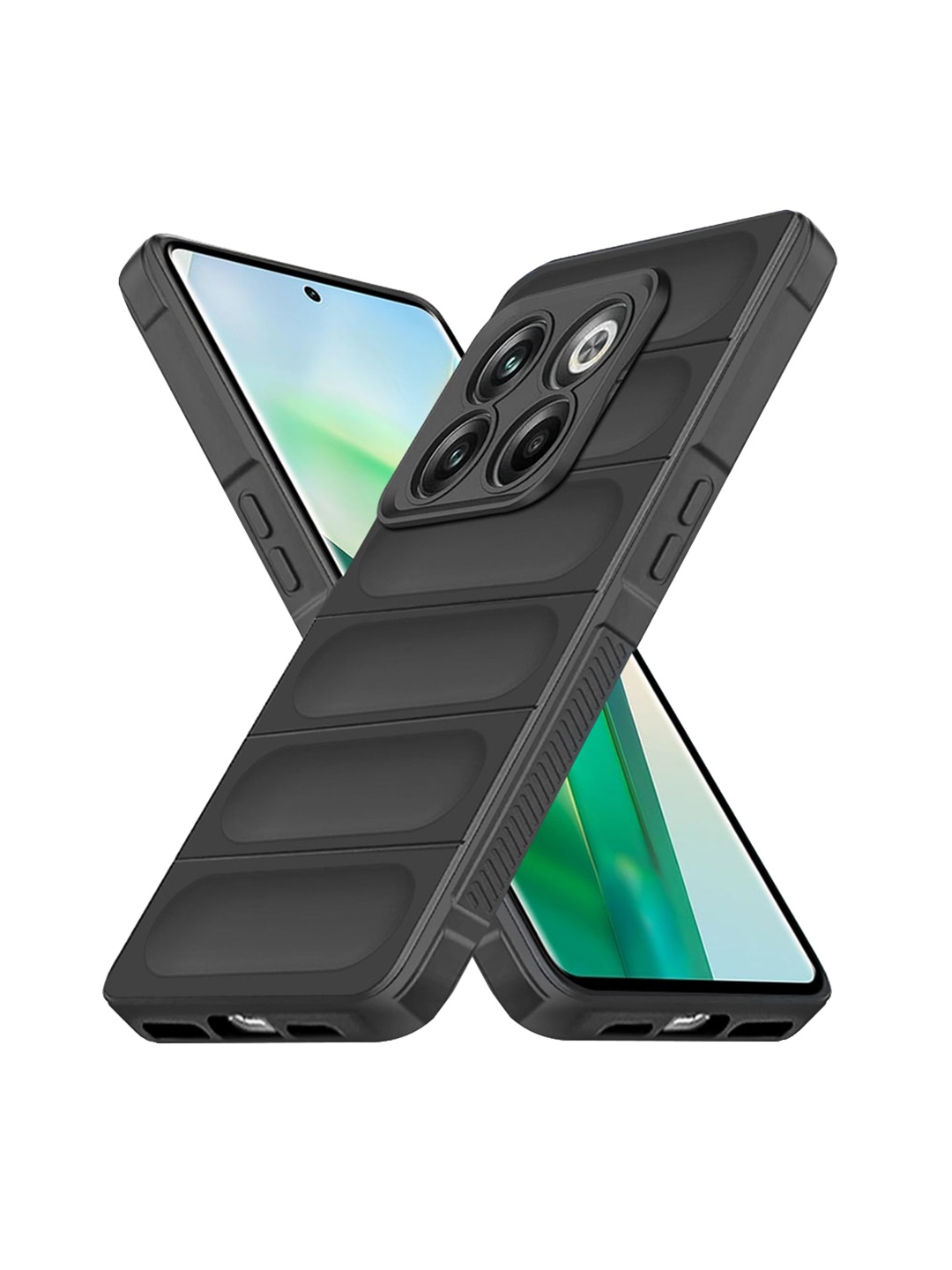

Karwan OnePlus 10T Hybrid Puffer Back Case, Black