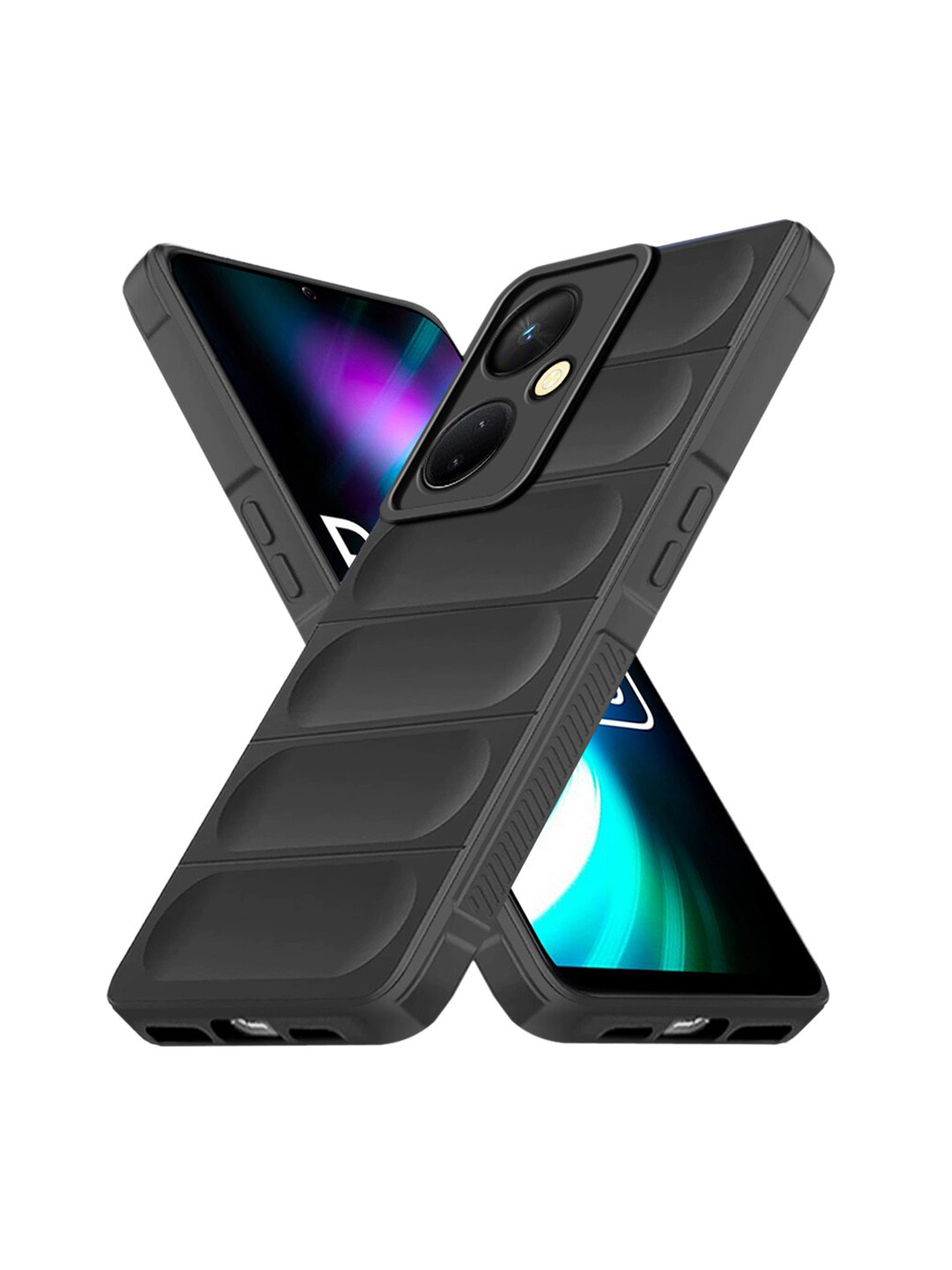 

Karwan Vivo Y78 Hybrid Puffer Back Case, Black