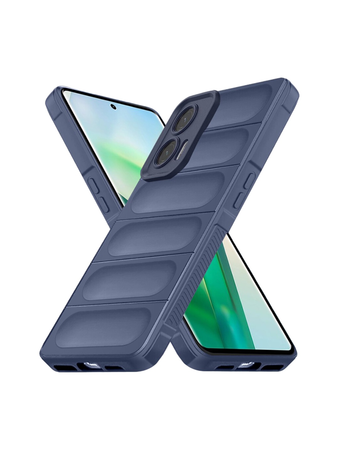 

Karwan Moto G73 Hybrid Puffer Back Case, Blue