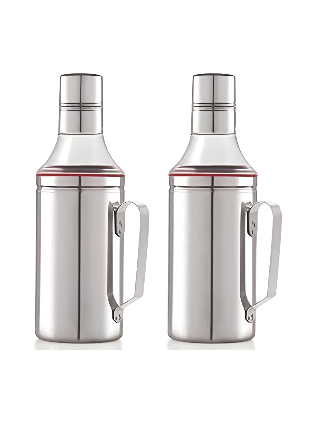 

ATROCK Silver-Toned 2Pcs Stainless Steel Dishwasher Safe Oil Dispensers 1ltr Each