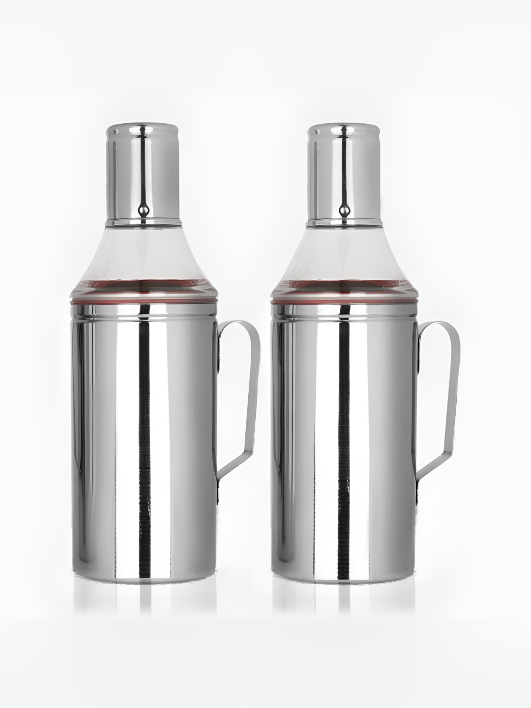 

ATROCK Silver-Toned 2Pcs Stainless Steel Dishwasher Safe Oil Dispenser 1ltr Each