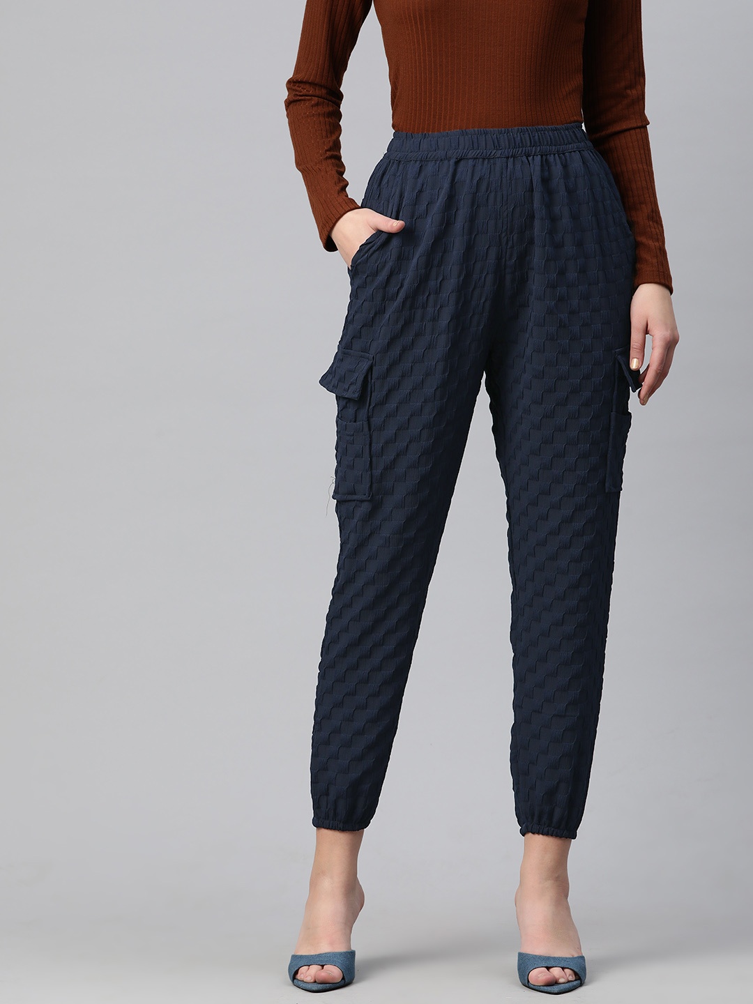 

Readiprint Women Ethnic Palazzos, Navy blue