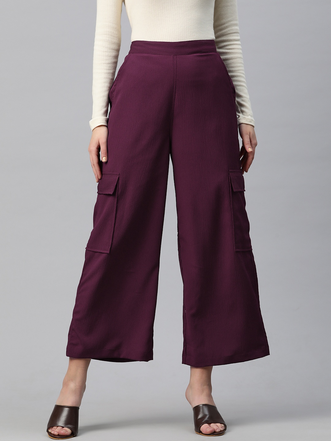 Readiprint Women Ethnic Palazzos, Burgundy