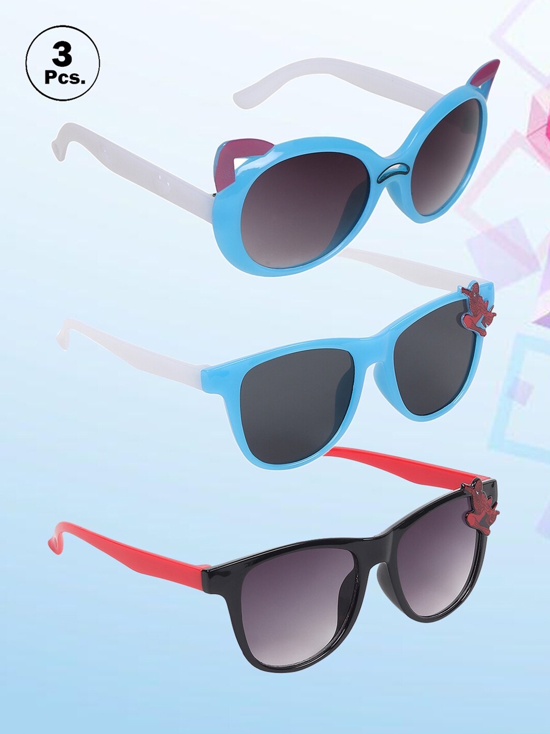 

FROGGY Kids Set Of 3 Oval Sunglasses with UV Protected Lens, Brown