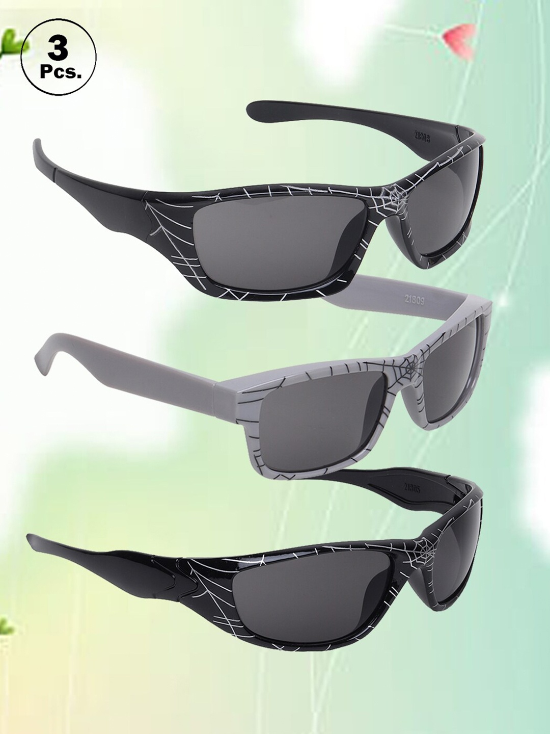 

FROGGY Set Of 3 Kids Oval Sunglasses With UV Protected Lens FG-3Kids-SN-41, Black