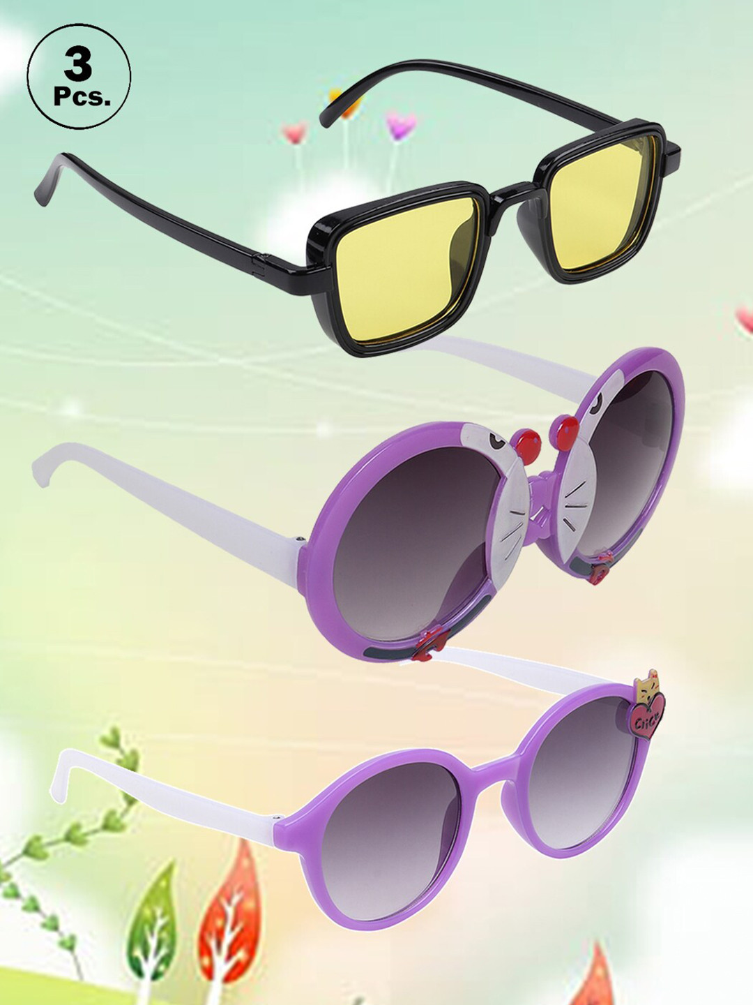 

FROGGY Set Of 3 Kids Sunglasses With UV Protected Lens FG-3Kids-SN-27, Grey