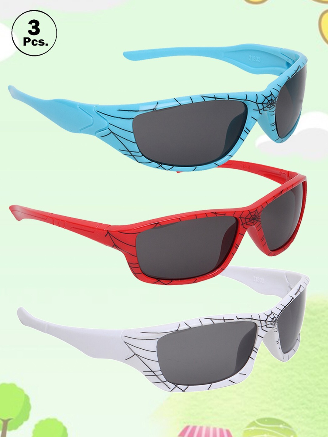 

FROGGY Set Of 3 Kids Square Sunglasses With UV Protected Lens FG-3Kids-SN, Blue
