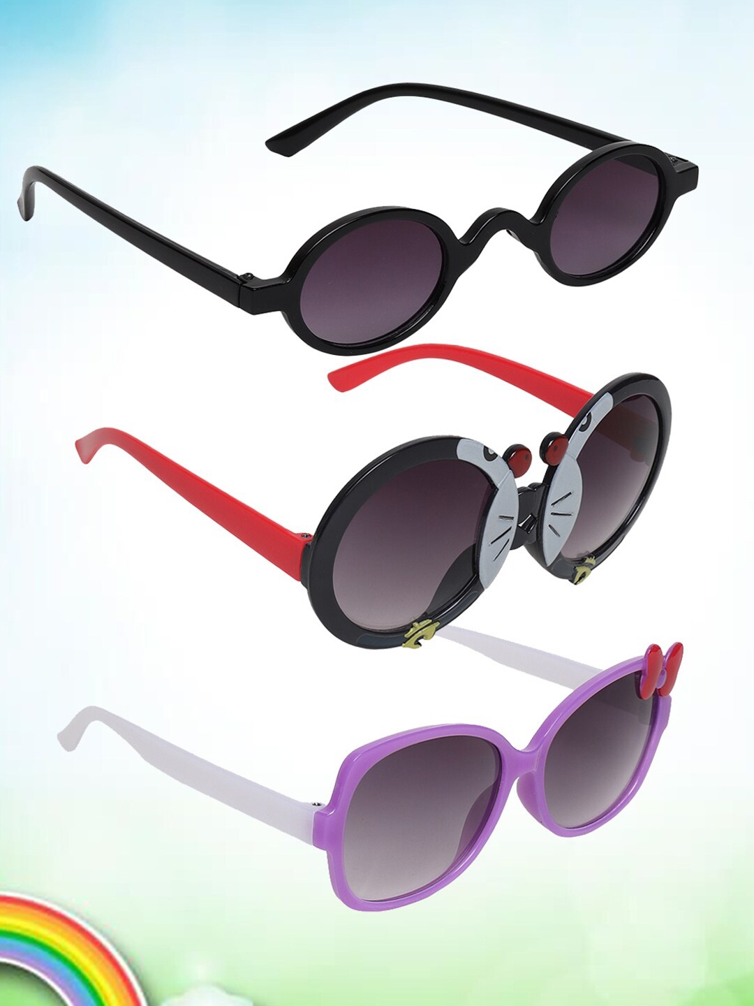 

FROGGY Set Of 3 Kids Sunglasses With UV Protected Lens FG-3Kids-SN-28, Brown