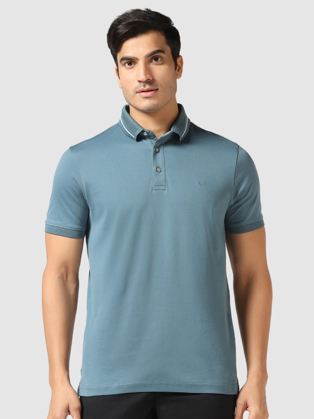 

Blackberrys Cotton Polo Collar Short Sleeves Slim Fit Casual T-shirt, Teal