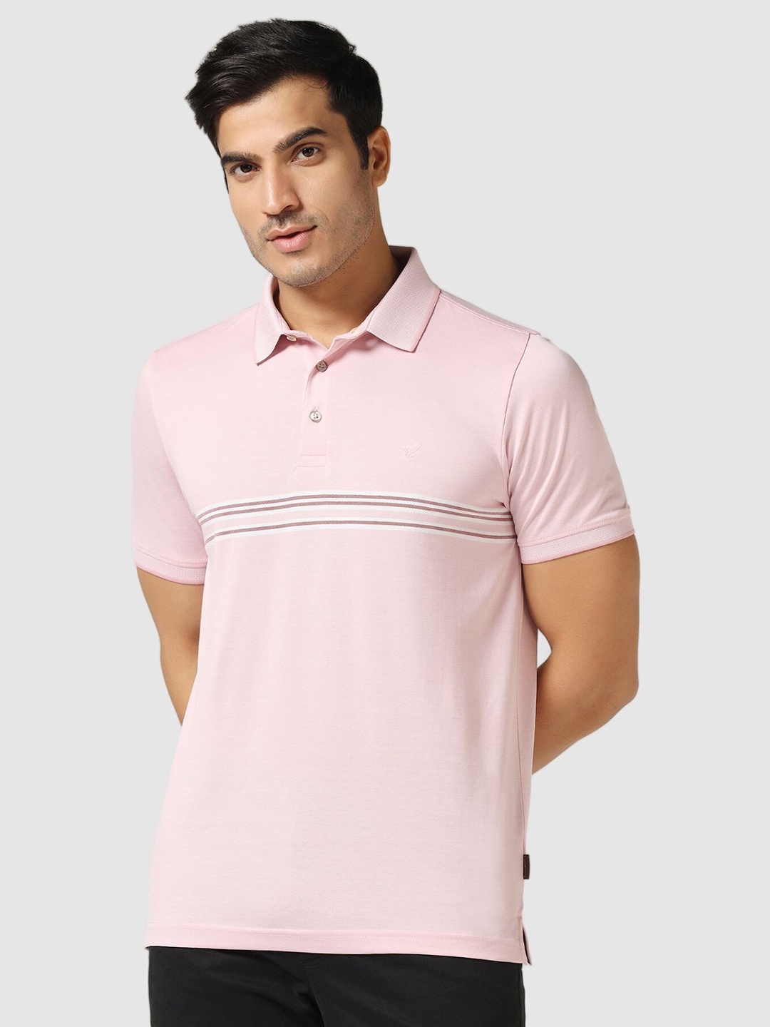 

Blackberrys Cotton Polo Collar Short Sleeves Pockets Slim Fit Casual T-shirt, Pink