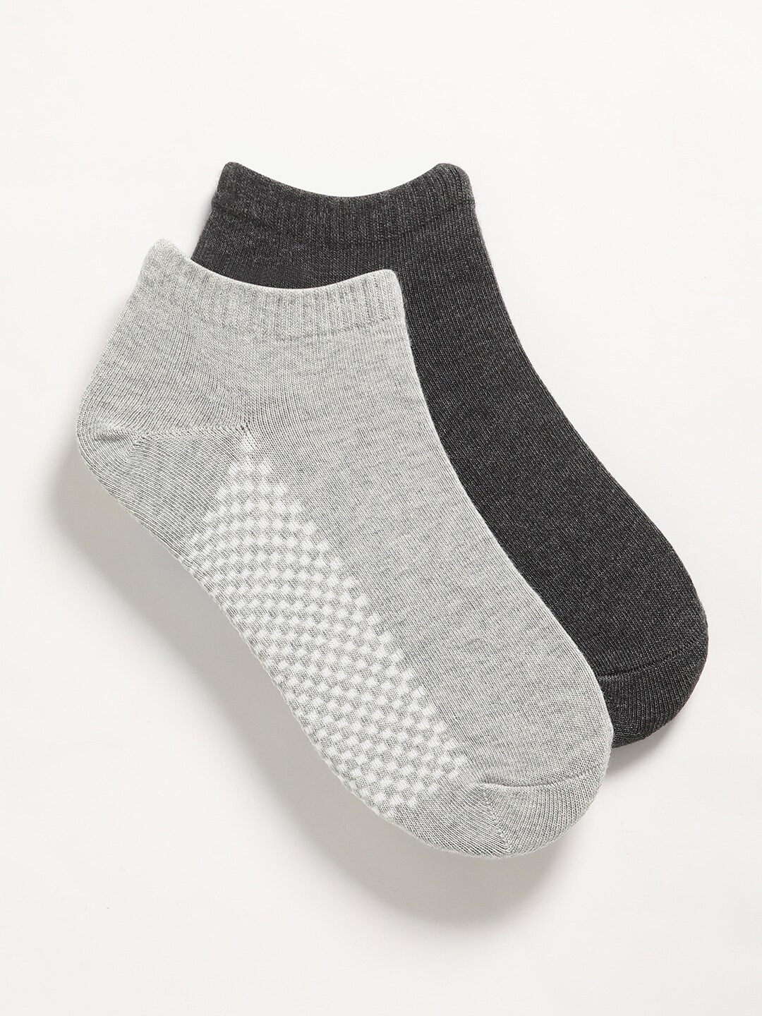 

THE BEAR HOUSE Men Pack Of 2 Ankle-Length Cotton Socks, Grey