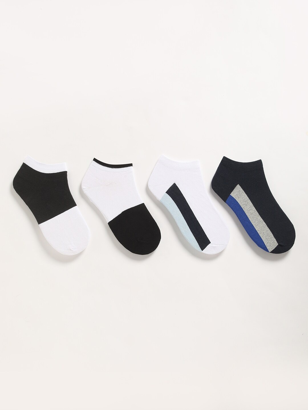 

THE BEAR HOUSE Men Pack Of 4 Assorted Ankle Length Socks