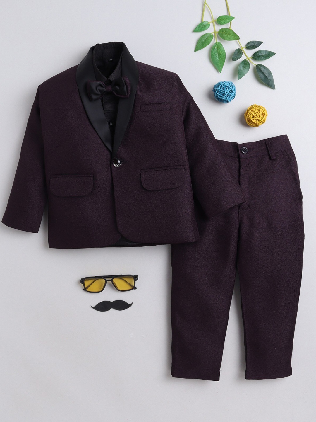 

Lil homies Boys Single-Breasted Three-Piece Suit, Burgundy