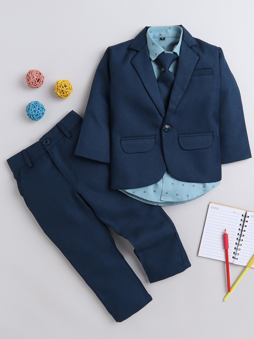 

Lil homies Boys Single-Breasted Three-Piece Suit, Teal