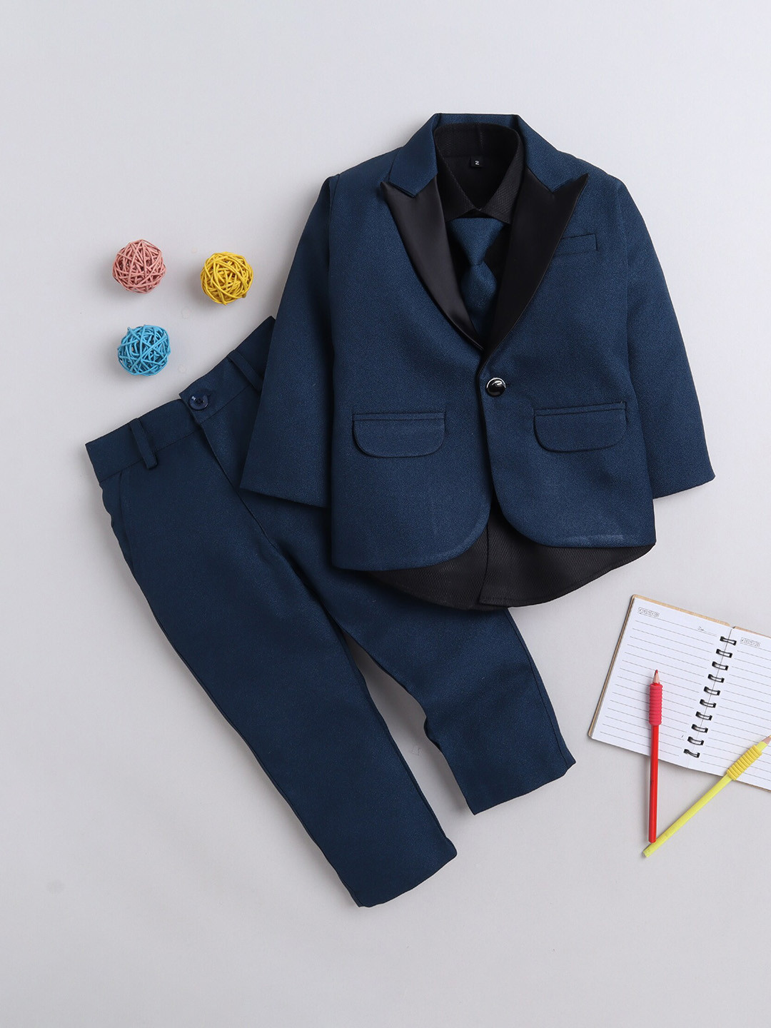 

Lil homies Boys Single-Breasted Four-Piece Suit, Teal