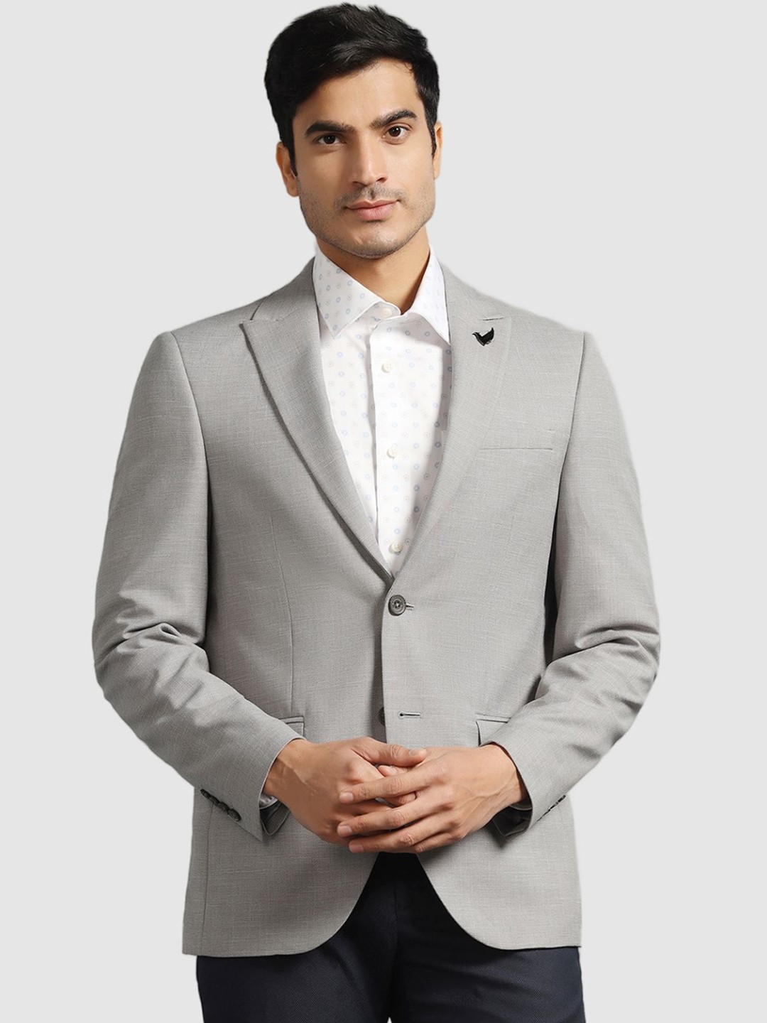 

Blackberrys Notched Lapel Single Breasted Slim-Fit Blazers, Grey