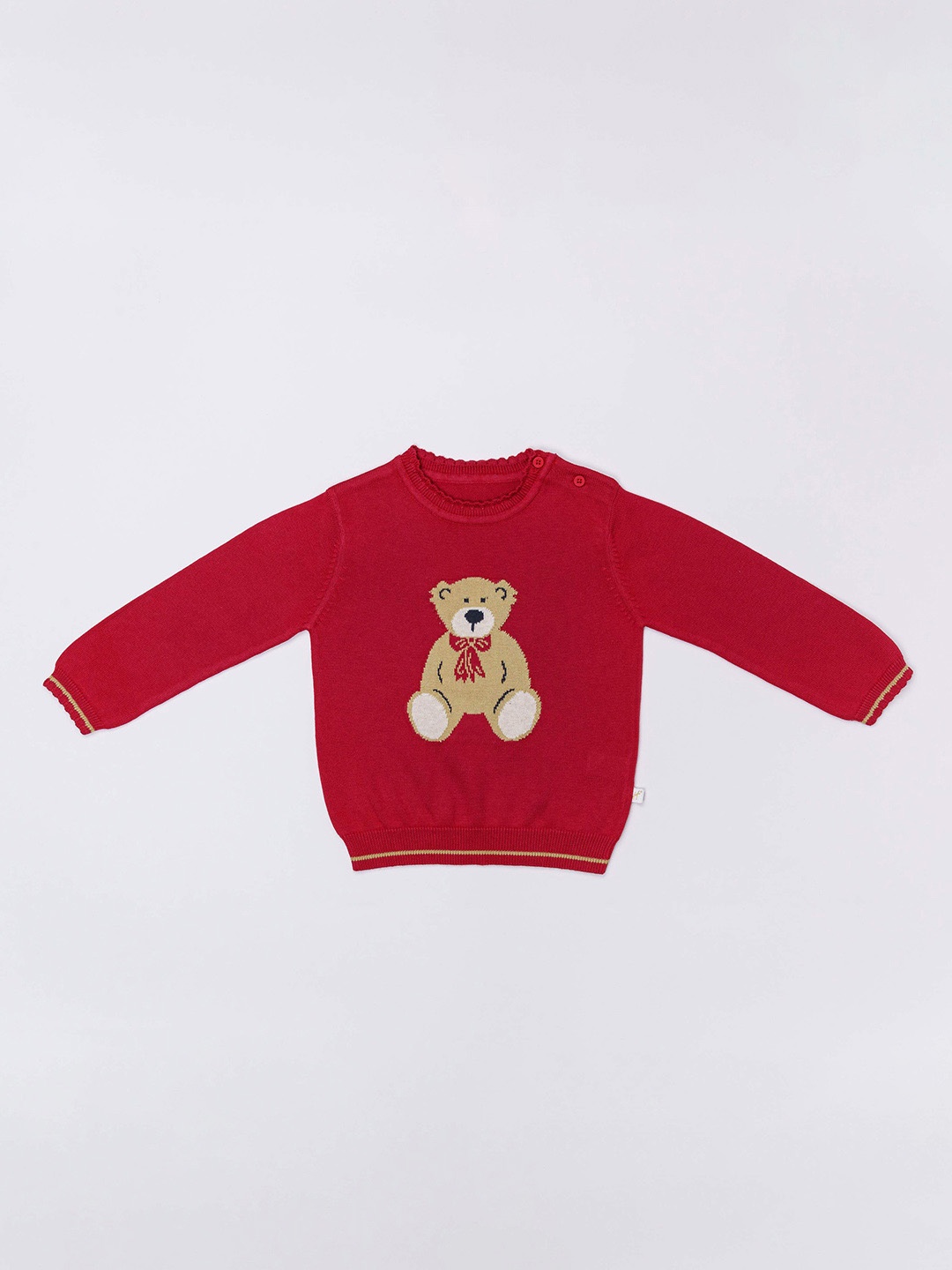 

H By Hamleys Girls Round Neck Cotton Pullover Sweater, Red