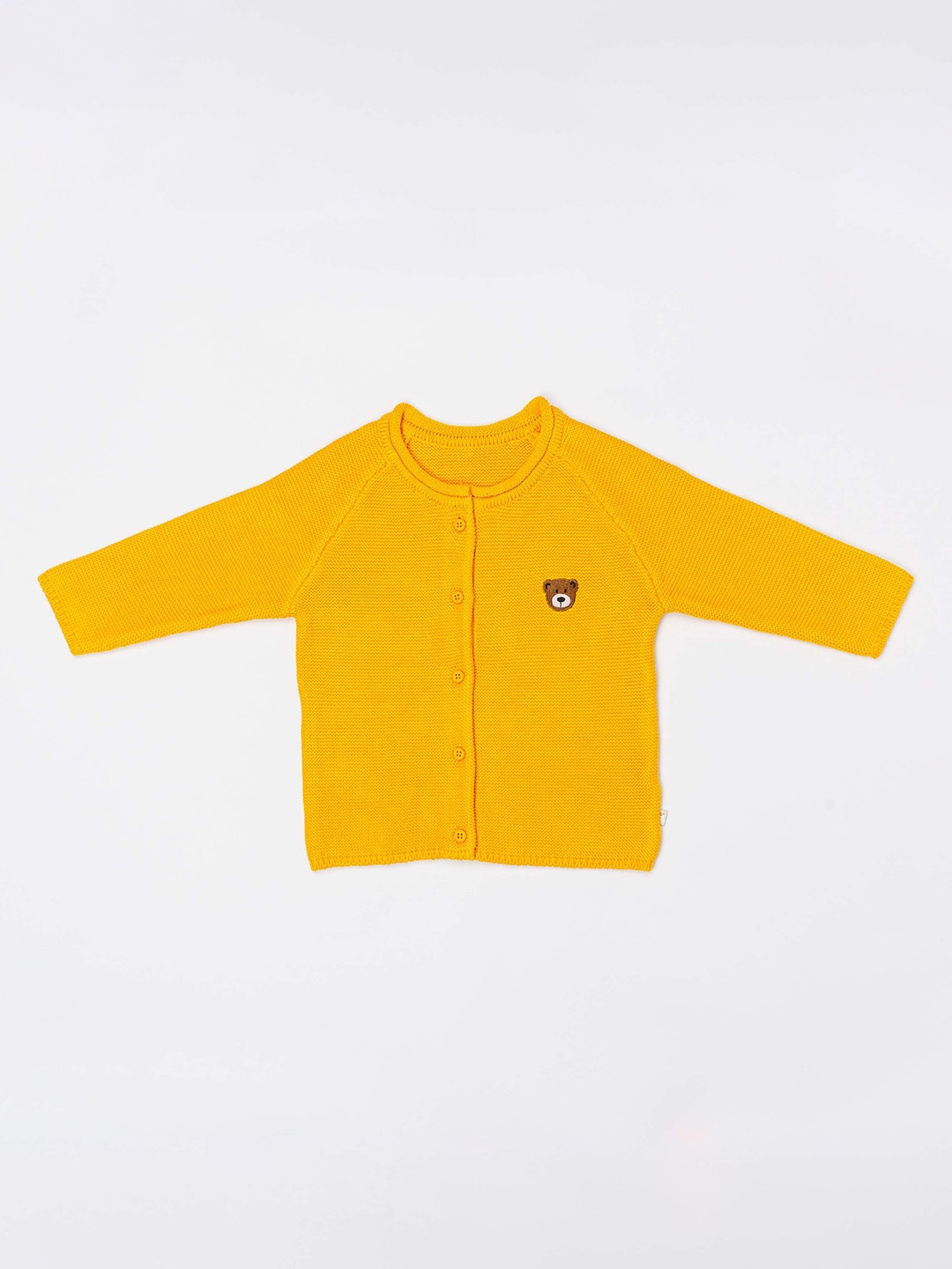 

H By Hamleys Girls Self Design Pure Cotton Cardigan, Yellow