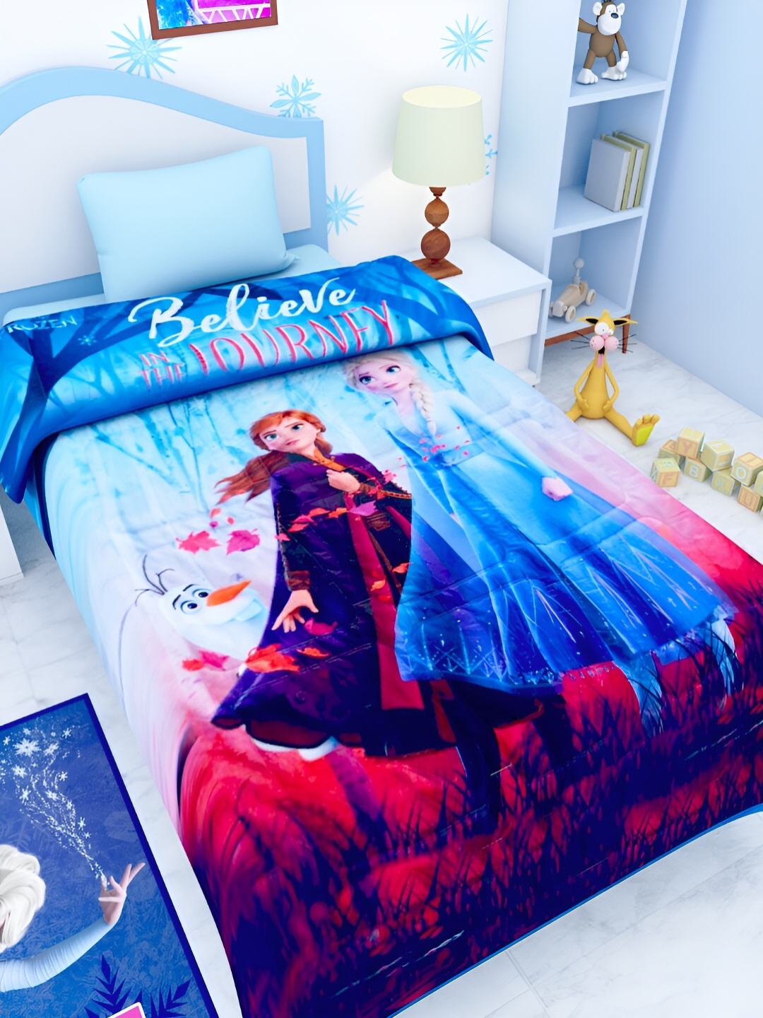 

Athom Living Kids Blue & Red Cartoon Characters AC Room 210 GSM Single Bed Comforter