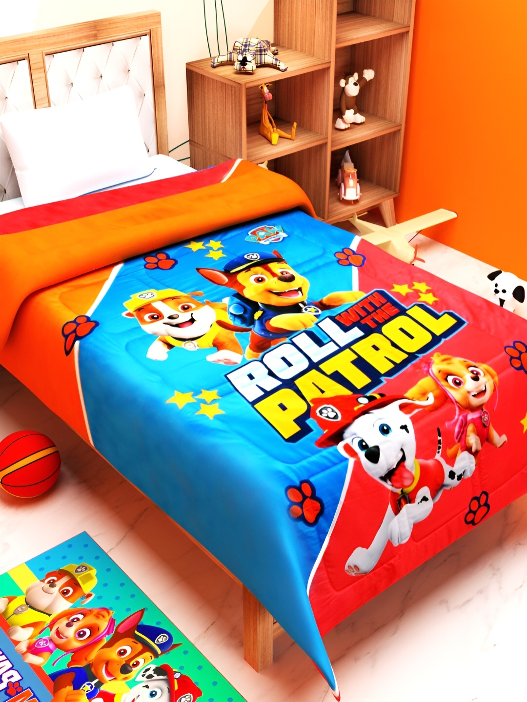 

Athom Living Kids Red & Blue Cartoon Characters AC Room 210 GSM Single Bed Comforter